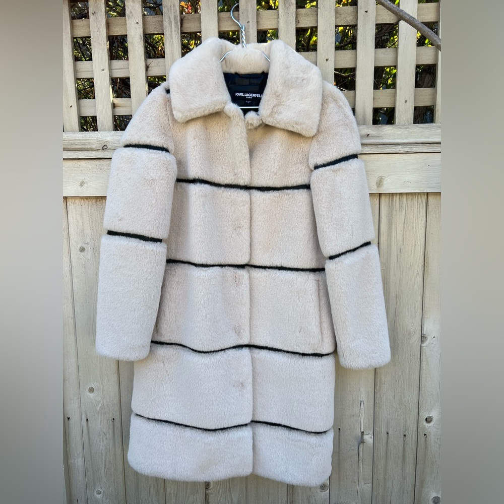 Karl Lagerfeld Paris Faux Fur Coat – Size XS